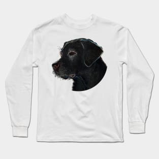 Dog Line Art Drawing Long Sleeve T-Shirt